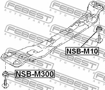 Silent block front subframe Febest NSB-M300