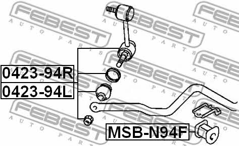 Front stabilizer bush Febest MSB-N94F