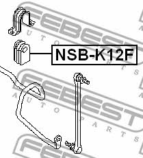 Front stabilizer bush Febest NSB-K12F
