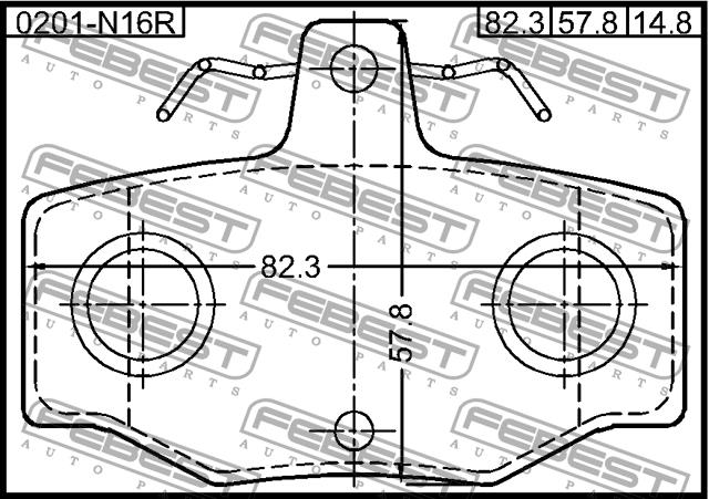 Febest 0201-N16R Brake Pad Set, disc brake 0201N16R