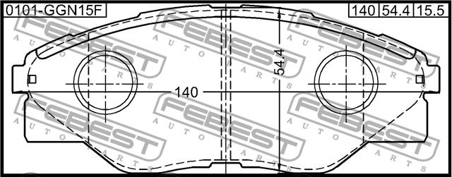 Febest 0101-GGN15F Brake Pad Set, disc brake 0101GGN15F