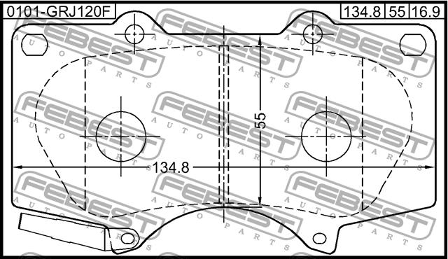 Febest 0101-GRJ120F Brake Pad Set, disc brake 0101GRJ120F