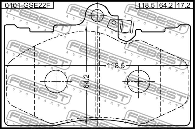 Febest 0101-GSE22F Brake Pad Set, disc brake 0101GSE22F