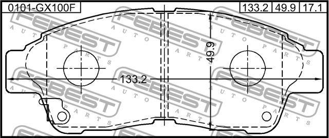 Febest 0101-GX100F Brake Pad Set, disc brake 0101GX100F