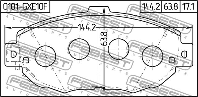 Febest 0101-GXE10F Brake Pad Set, disc brake 0101GXE10F