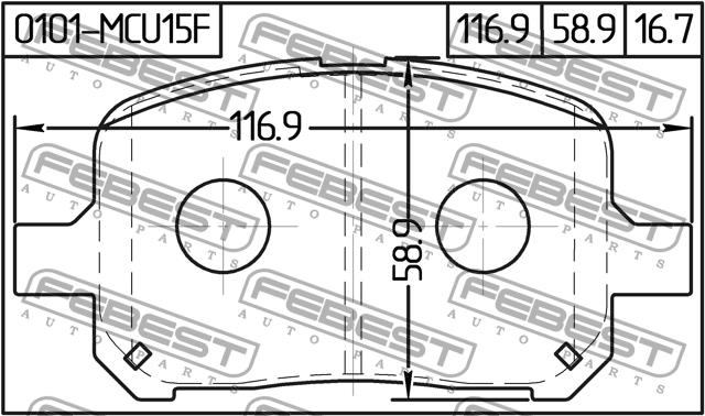 Febest 0101-MCU15F Brake Pad Set, disc brake 0101MCU15F