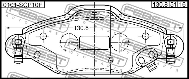 Febest 0101-SCP10F Brake Pad Set, disc brake 0101SCP10F