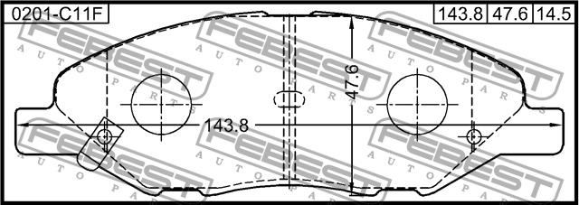 Febest 0201-C11F Brake Pad Set, disc brake 0201C11F