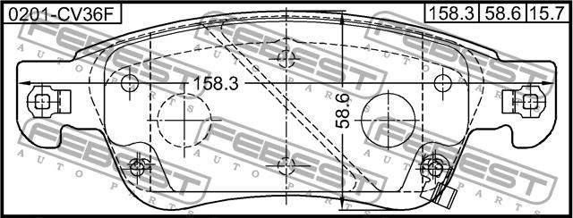 Febest 0201-CV36F Brake Pad Set, disc brake 0201CV36F