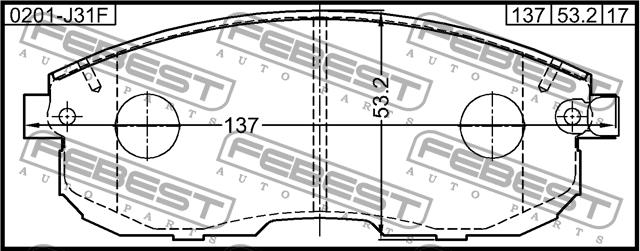 Febest 0201-J31F Brake Pad Set, disc brake 0201J31F