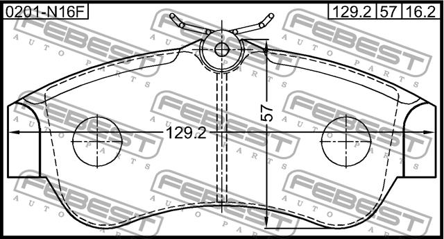 Febest 0201-N16F Brake Pad Set, disc brake 0201N16F