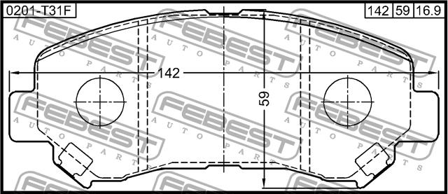 Febest 0201-T31F Brake Pad Set, disc brake 0201T31F