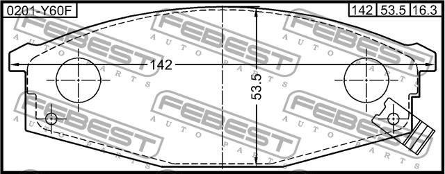 Febest 0201-Y60F Brake Pad Set, disc brake 0201Y60F