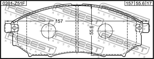 Febest 0201-Z51F Brake Pad Set, disc brake 0201Z51F
