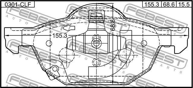 Febest 0301-CLF Brake Pad Set, disc brake 0301CLF