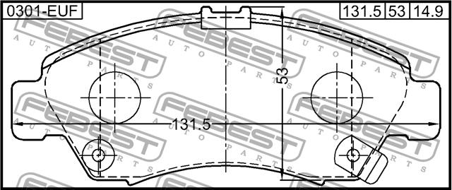 Febest 0301-EUF Brake Pad Set, disc brake 0301EUF