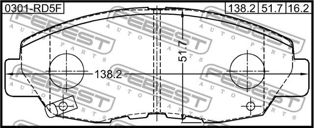 Febest 0301-RD5F Brake Pad Set, disc brake 0301RD5F