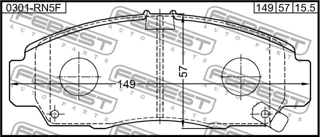 Febest 0301-RN5F Brake Pad Set, disc brake 0301RN5F
