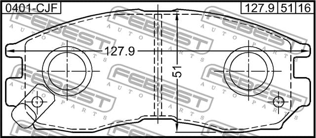 Febest 0401-CJF Brake Pad Set, disc brake 0401CJF