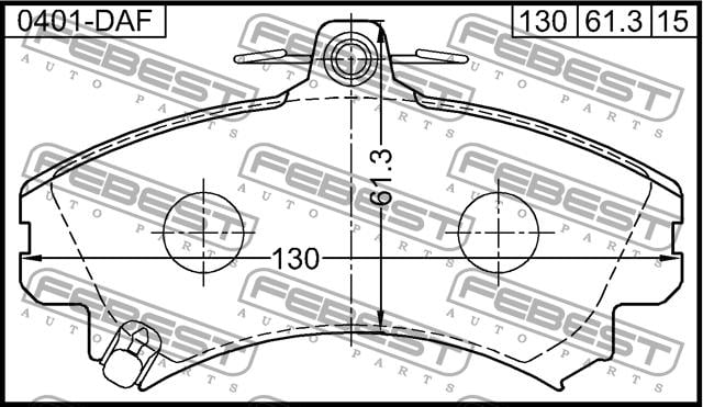 Febest 0401-DAF Brake Pad Set, disc brake 0401DAF