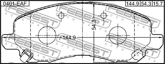 Febest 0401-EAF Brake Pad Set, disc brake 0401EAF