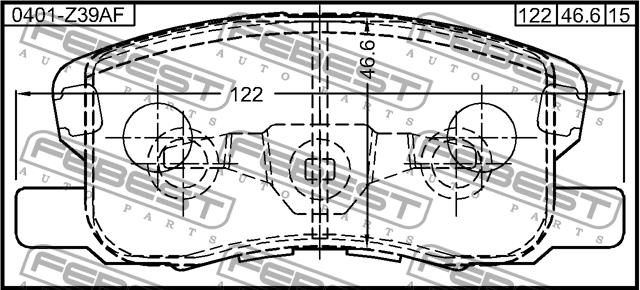 Febest 0401-Z39AF Brake Pad Set, disc brake 0401Z39AF