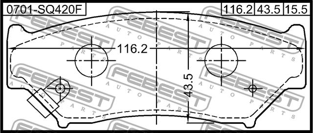 Febest 0701-SQ420F Brake Pad Set, disc brake 0701SQ420F