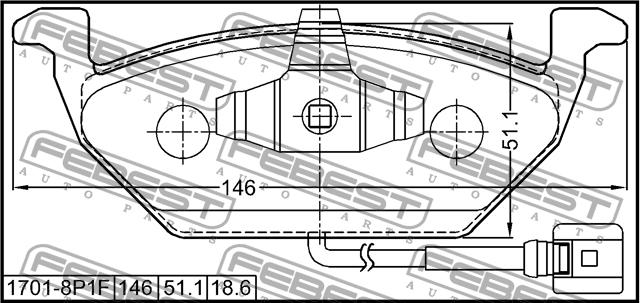 Febest 1701-8P1F Brake Pad Set, disc brake 17018P1F