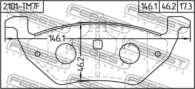 Febest 2101-TM7F Brake Pad Set, disc brake 2101TM7F
