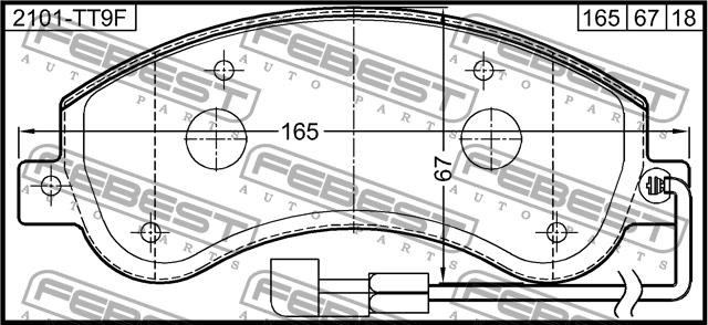Febest 2101-TT9F Brake Pad Set, disc brake 2101TT9F