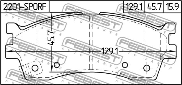 Febest 2201-SPORF Brake Pad Set, disc brake 2201SPORF