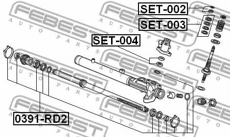 Febest Steering rack repair kit – price 19 PLN