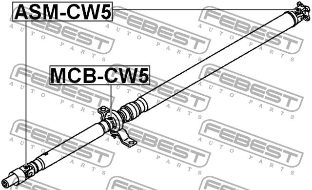Joint, propeller shaft Febest ASM-CW5