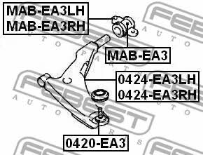 Silent block front lower arm rear Febest MAB-EA3