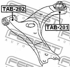 Silent block front lever rear Febest TAB-201