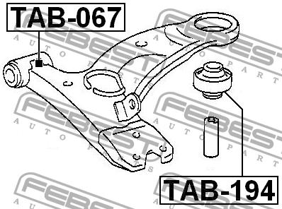 Front lower control arm rear bushing Febest TAB-194