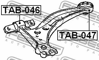 Febest Front lower control arm rear bushing – price [object Object] PLN