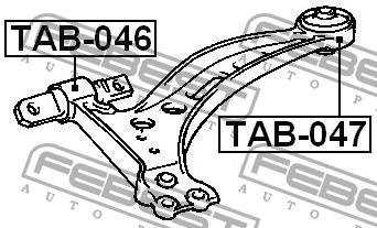 Front lower control arm rear bushing Febest TAB-047