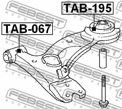 Febest Front lower control arm rear bushing – price [object Object] PLN