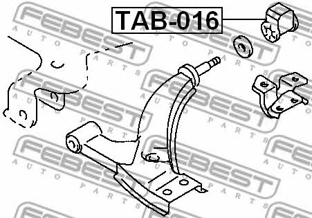 Front lower control arm rear bushing Febest TAB-016