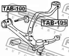 Front lower control arm rear bushing Febest TAB-199