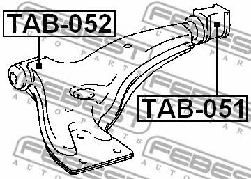 Front lower control arm rear bushing Febest TAB-051