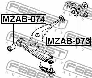 Front lower control arm rear bushing Febest MZAB-073