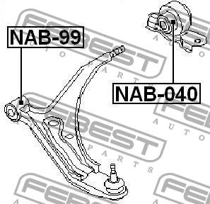 Febest Front lower control arm rear bushing – price [object Object] PLN