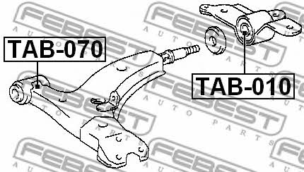 Front lower control arm rear bushing Febest TAB-010
