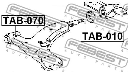Febest Front lower control arm rear bushing – price [object Object] PLN