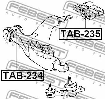 Silent block, front lower arm Febest TAB-235