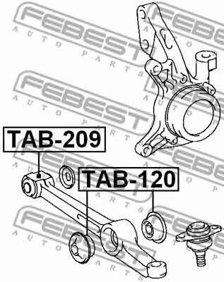 Silent block, front lower arm Febest TAB-209