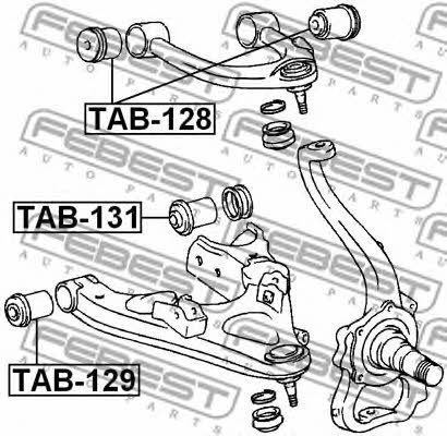 Front lower control arm front bushing Febest TAB-129