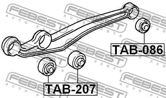 Silent block, front lower arm Febest TAB-207
